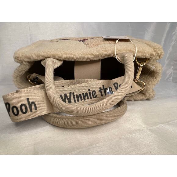 Primark Disney Winnie the Pooh Scarf Sherpa Fleece Borg Crossbody Mini Tote Bag - Picture 7 of 7
